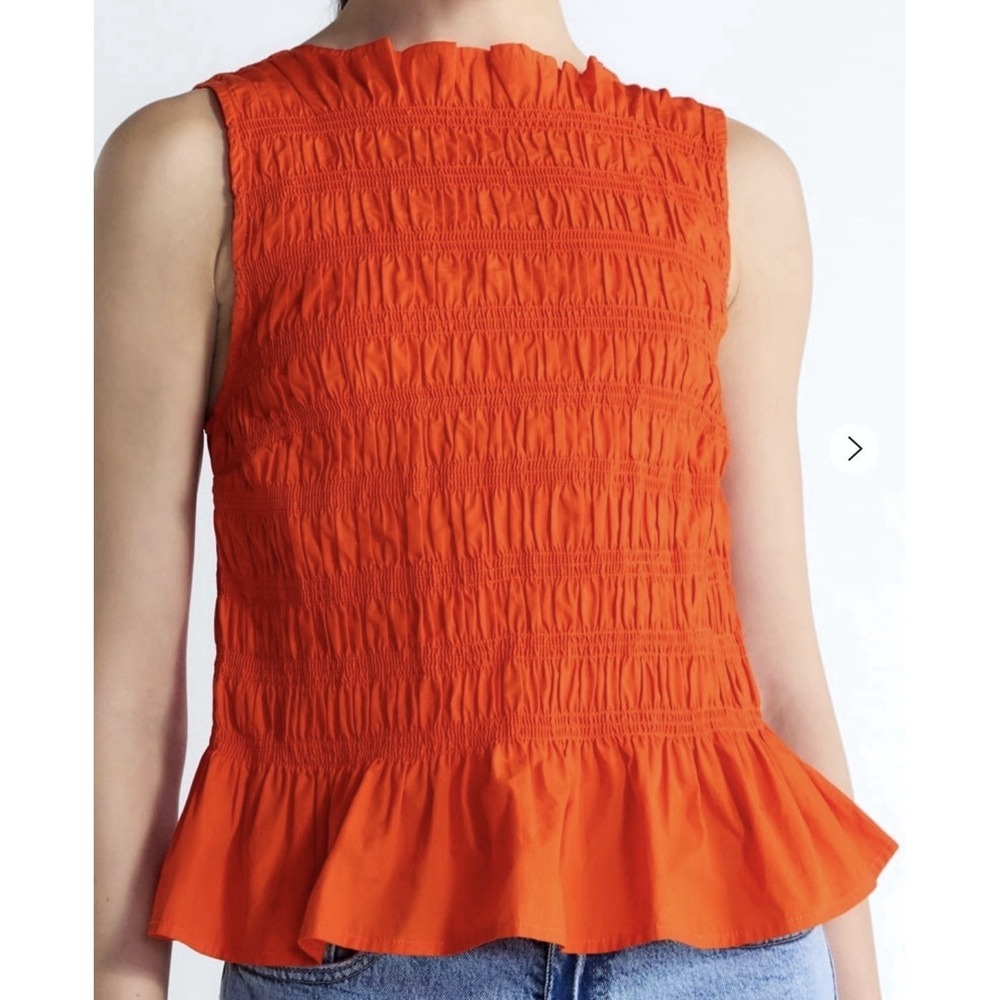 Free Assembly Women's XXL  Smocked Peplum Sleeveless Cotton Top NWT